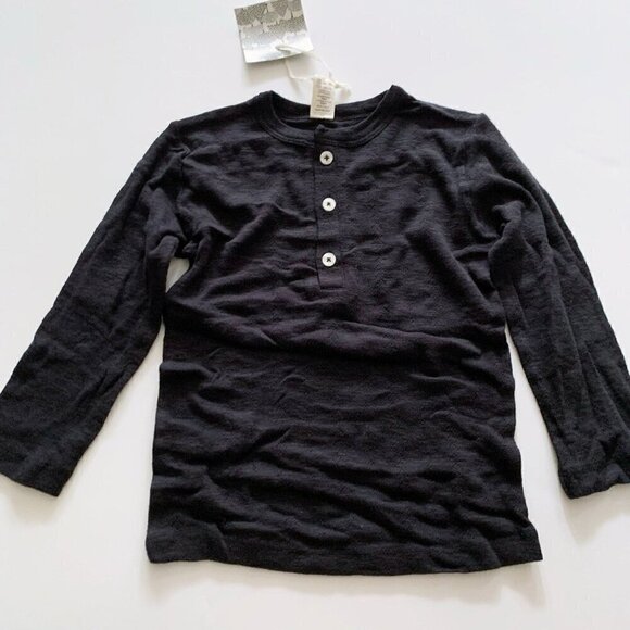 Kate Quinn Organics black pointelle kids tee 4T - Picture 1 of 3